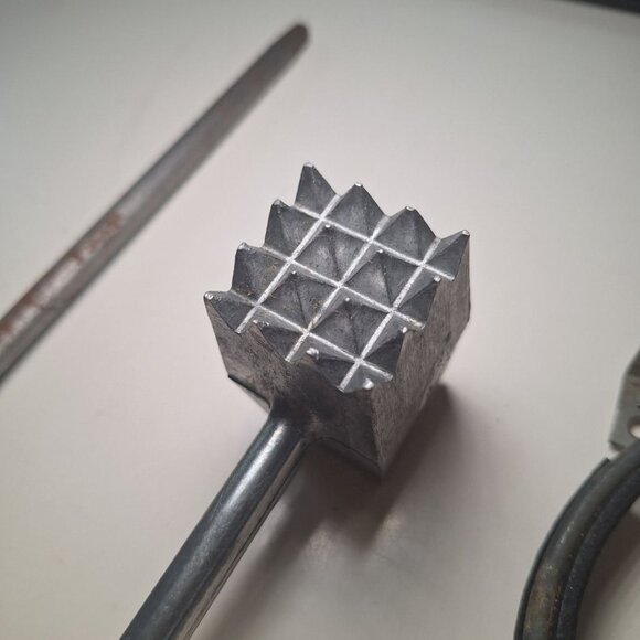 Vintage Kitchen Utensils Jar Opener Knife Sharpener Meat Hammer Tenderizer Can - Picture 7 of 11